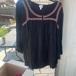 Black blouse with detail on chest area